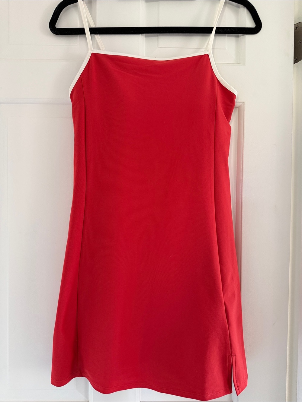 Old Navy Red Athletic Dress with White Trim Straps